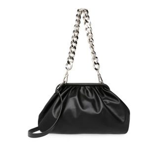 Steve Madden BDaring ruched chain handle bag in black